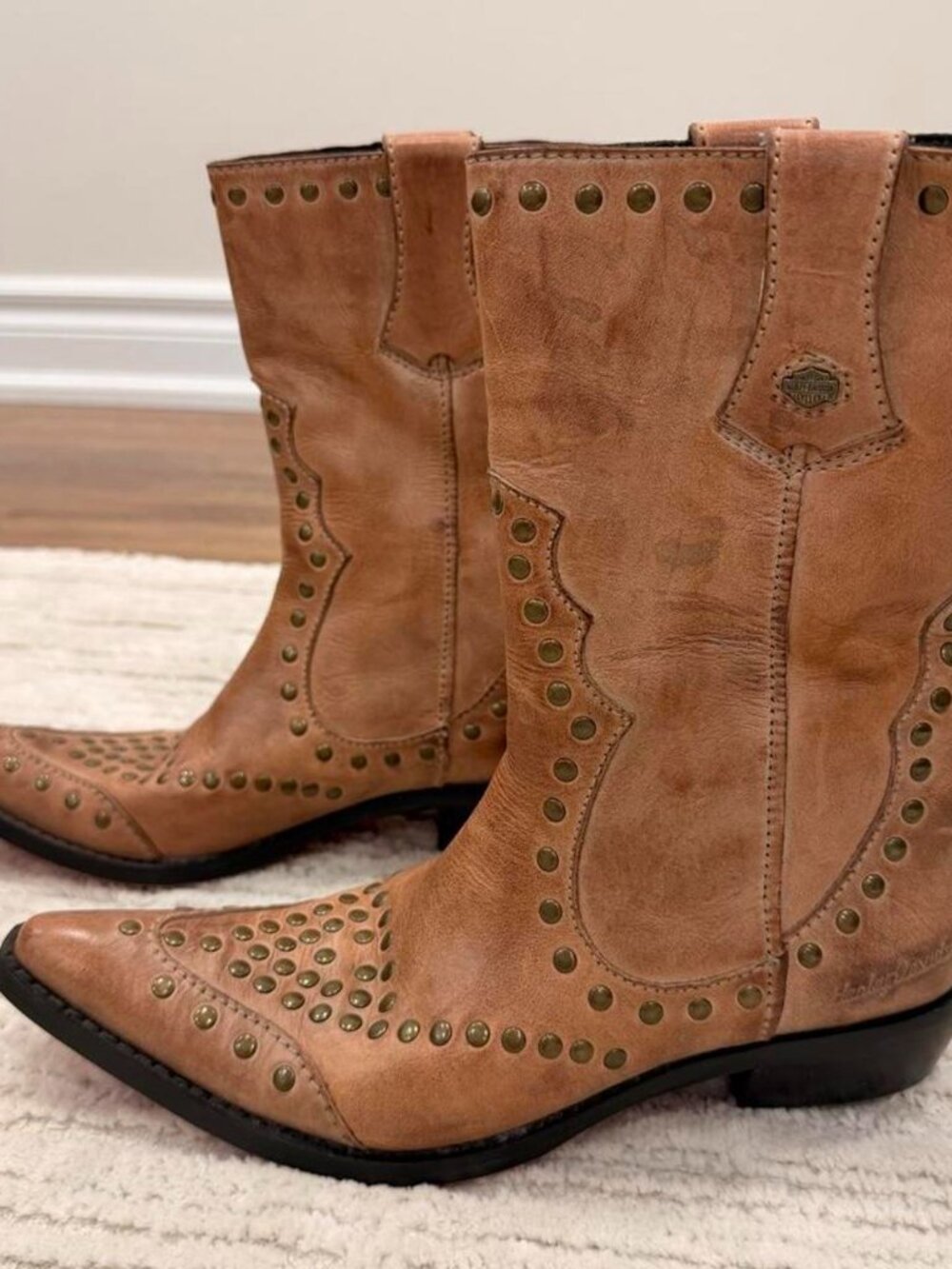 Harley-Davidson Genuine Leather Studded Western Boots